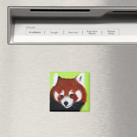 Red Panda Painting Magnet (In Situ (Geschirrspüler))