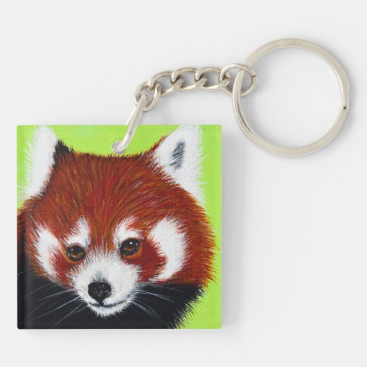 Red Panda Painting Schlüsselanhänger (Rückseite)