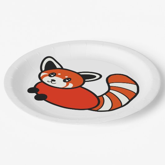 Red Panda Pappteller (Schrägansicht)