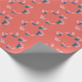 Red Panda Pattern Lachs Red Wrapping Paper Geschenkpapier (Ecke)