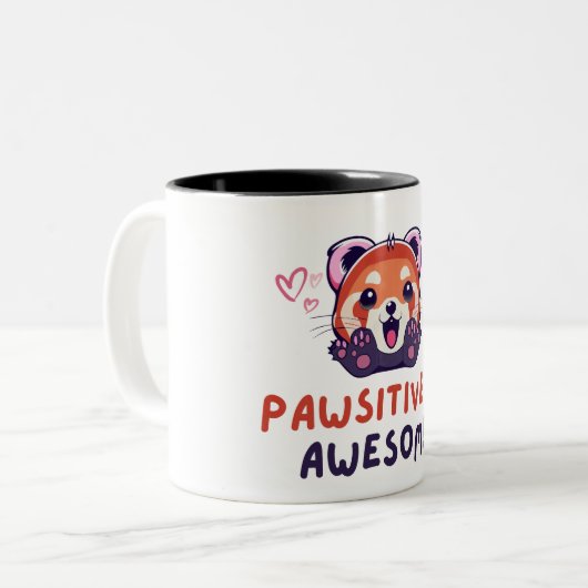 Red Panda Pawsihaft Phantastisch Zweifarbige Tasse (Vorderseite Links)
