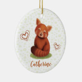 Red Panda Personalisiert Name Keramik Ornament (Rechts)