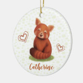 Red Panda Personalisiert Name Keramik Ornament (Links)