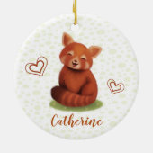Red Panda Personalisiert Name Keramik Ornament (Hinten)