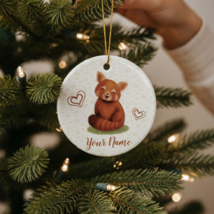 Red Panda Personalisiert Name Keramik Ornament