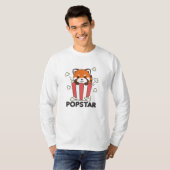 Red Panda Popcorn Popstar Funny Pun T-Shirt (Vorne ganz)