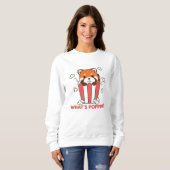 Red Panda Popcorn Whats Poppin Funny Sweatshirt (Vorne ganz)