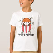 Red Panda Popcorn Whats Poppin Funny T-Shirt (Vorderseite)