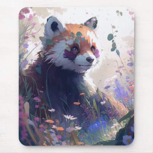 Red Panda Portrait Tiermalerei Wildlife Forest Mousepad (Vorne)