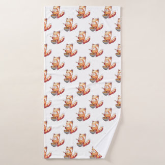 Red Panda Ramen Bath Handtuch Badehandtuch
