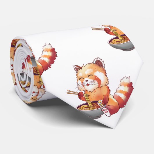 Red Panda Ramen Neck Tie Krawatte (Gerollt)