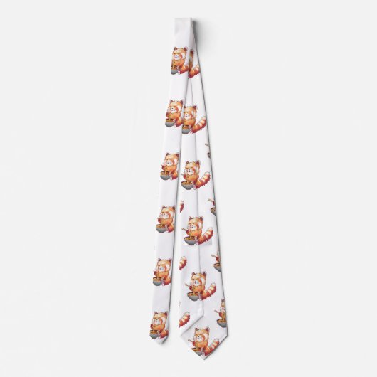 Red Panda Ramen Neck Tie Krawatte (Rückseite)