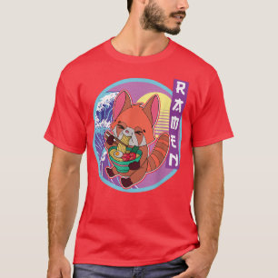 Red Panda Ramen Noodle Japan Cuisine Japanisch Asi T-Shirt