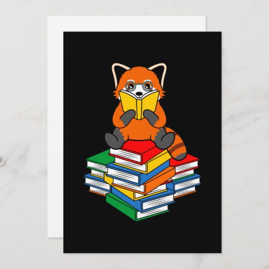 Red Panda Reading Books Cute Pet Animal Pandas Lov Dankeskarte (Vorne/Hinten)