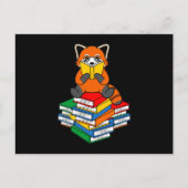 Red Panda Reading Books Niedlich Pet Animal Pandas Ankündigungspostkarte (Vorderseite)