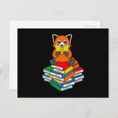 Red Panda Reading Books Niedlich Pet Animal Pandas Postkarte (Vorne/Hinten)