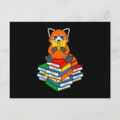 Red Panda Reading Books Niedlich Pet Animal Pandas Postkarte (Vorderseite)
