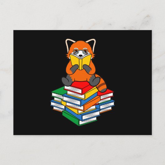 Red Panda Reading Books Niedlich Pet Animal Pandas Postkarte (Vorderseite)