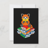 Red Panda Reading Books Niedlich Pet Animal Pandas RSVP Karte (Vorderseite)