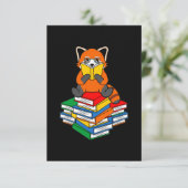 Red Panda Reading Books Niedlich Pet Animal Pandas RSVP Karte (Stehend Vorderseite)