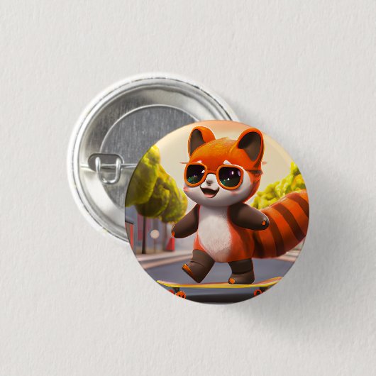 Red Panda Rides Button (Vorne & Hinten)