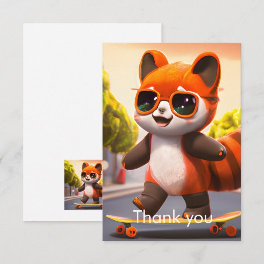 Red Panda Rides Dankeskarte (Vorne/Hinten)