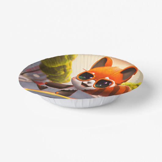 Red Panda Rides Pappteller (Gewinkelt)