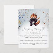 Red Panda Rocker Birthday Invitation (Vorne/Hinten)