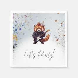 Red Panda Rocker Cocktail Serviette