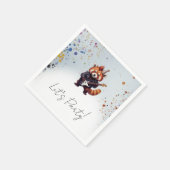 Red Panda Rocker Cocktail Serviette (Ecke)