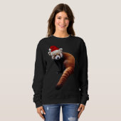 Red Panda Santa Niedlicher Weihnachtshut für Panda Sweatshirt (Vorne ganz)