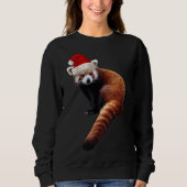 Red Panda Santa Niedlicher Weihnachtshut für Panda Sweatshirt (Vorderseite)