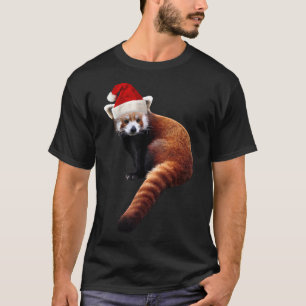 Red Panda Santa Niedlicher Weihnachtshut für Panda T-Shirt