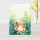 Red Panda Secret World Karte (Gelbe Blume)