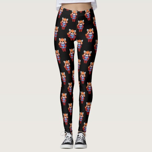 Red Panda Shy Fingers Leggings (Vorderseite)
