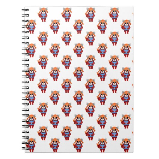 Red Panda Shy Fingers Notebook Notizblock (Vorderseite)