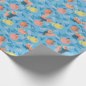 Red Panda Sky Blue Apple Muster Packaging Paper Geschenkpapier (Ecke)