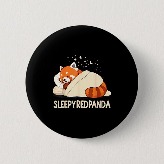 Red Panda Sleep Pajamas Button (Vorderseite)