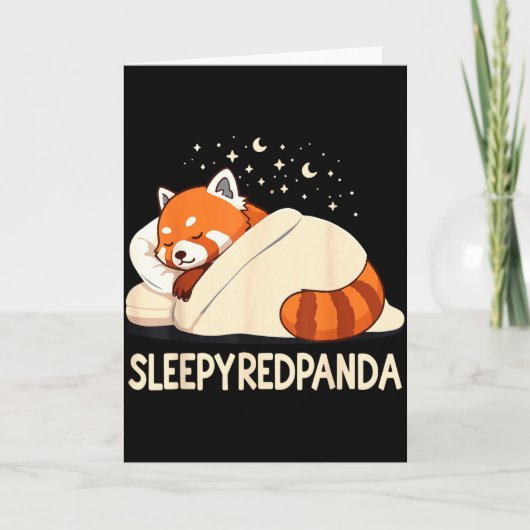 Red Panda Sleep Pajamas Karte (Vorderseite)