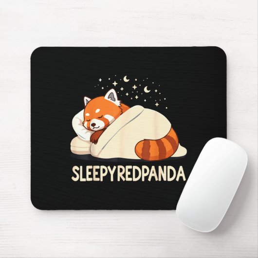 Red Panda Sleep Pajamas Mousepad (Mit Mouse)
