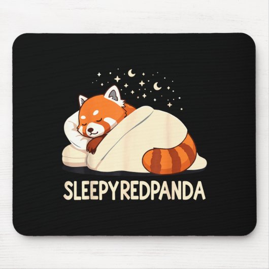Red Panda Sleep Pajamas Mousepad (Vorne)