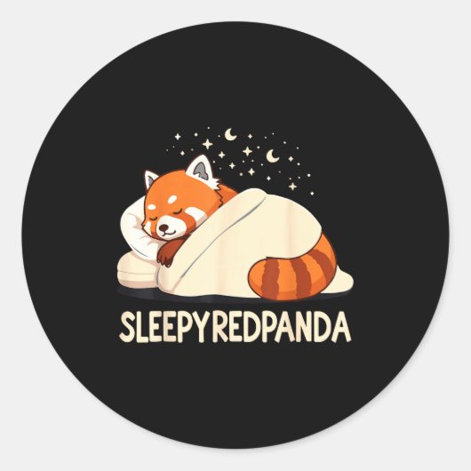 Red Panda Sleep Pajamas Runder Aufkleber (Vorderseite)