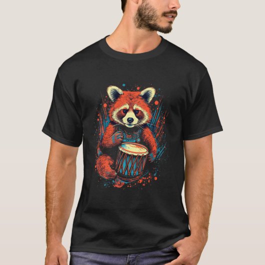 Red Panda Snare Drum Drumming Drummer Marching Ban T-Shirt (Vorderseite)