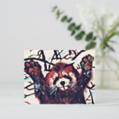 Red Panda Snow Day Postkarte (Stehend Vorderseite)