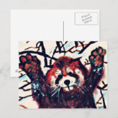 Red Panda Snow Day Postkarte (Vorne/Hinten)