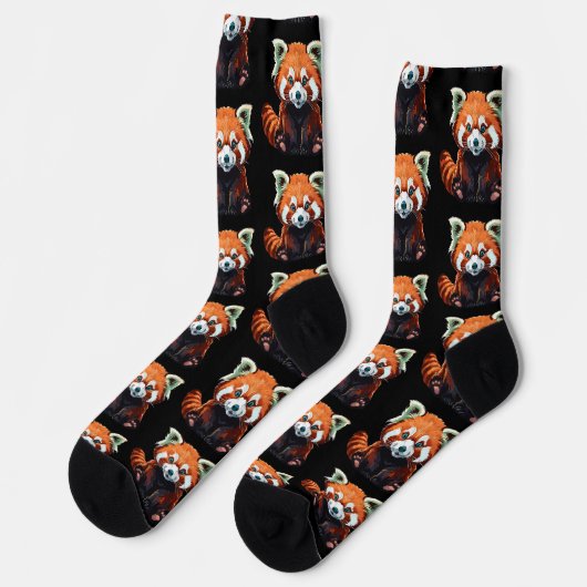 Red panda socken (Linkes Detail)