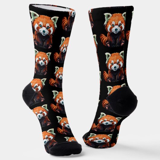 Red panda socken (Gewinkelt)