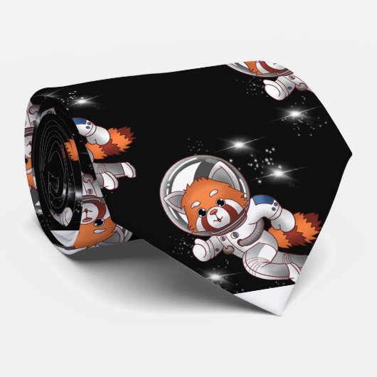 Red Panda Space Astronaut Krawatte (Gerollt)