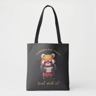 Red Panda Stubborn kümmert sich um Niedlichen und  Tasche