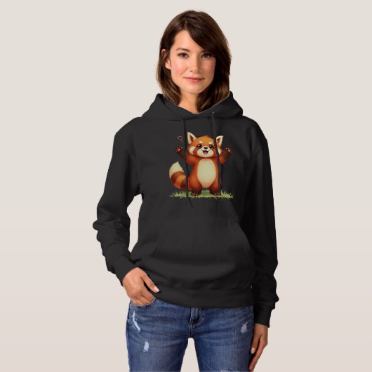 Red panda surprised hoodie (Vorne ganz)